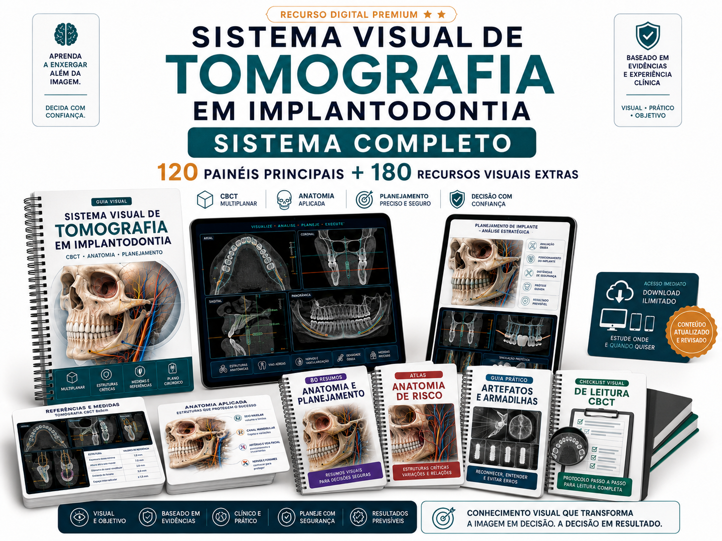 Composição completa do Sistema Visual de Tomografia em Implantodontia